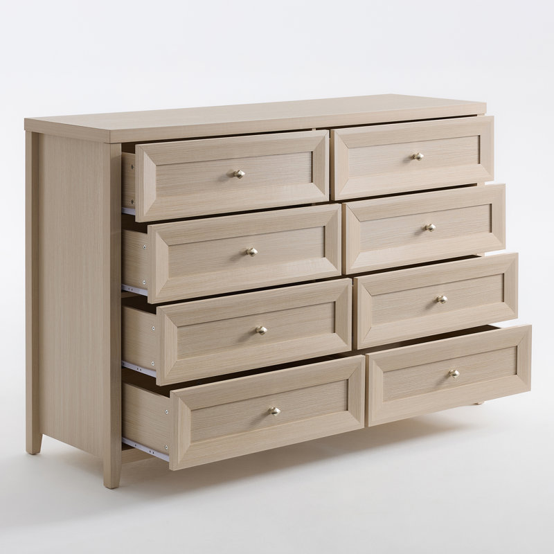 Acero 8 Drawers Dresser, Ivory White