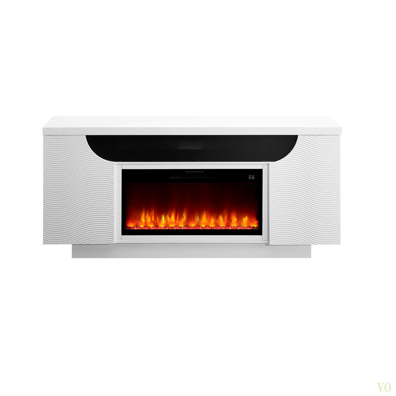 ALESSIA 76" FIREPLACE With 15 Temperature Settings, 7 LED Colors, 5 Flame Speeds, 8 Flame Types & Sleep Timer