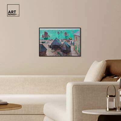 Monet Departure Of The Boats Etretat Wall Art by Art Remedy