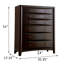 Commode 6 tiroirs l 35,35 po Ekam en cappuccino