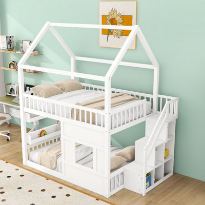 Wooden House Bed With LED Light