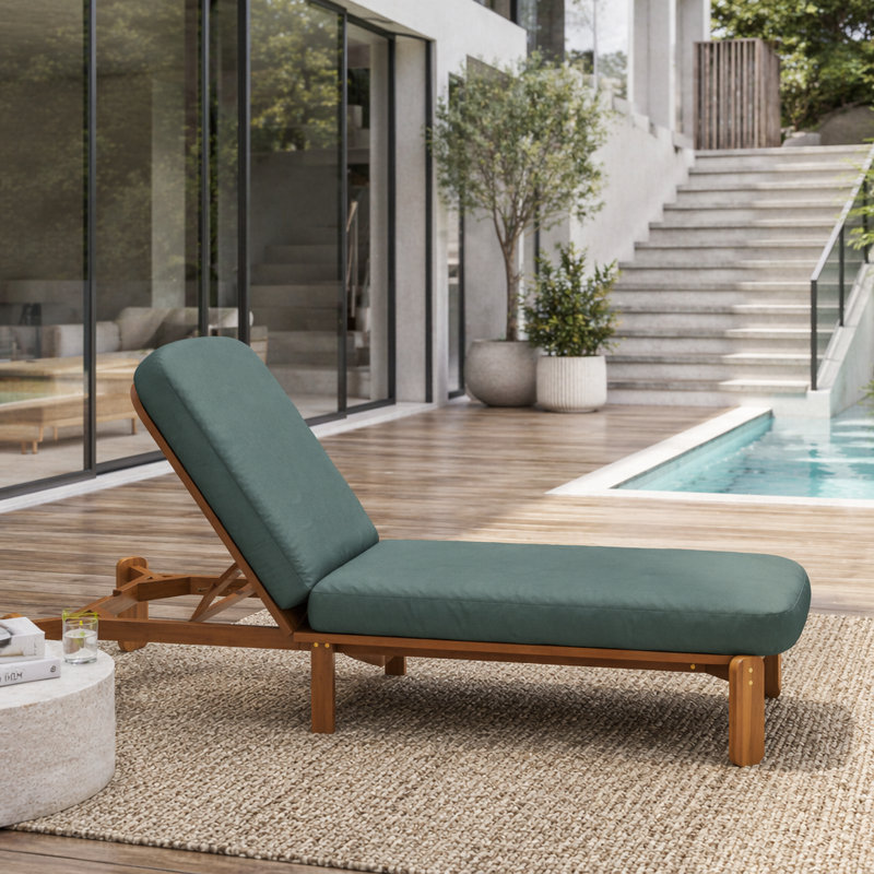 Chaise longue d'extérieur ajustable, Vert