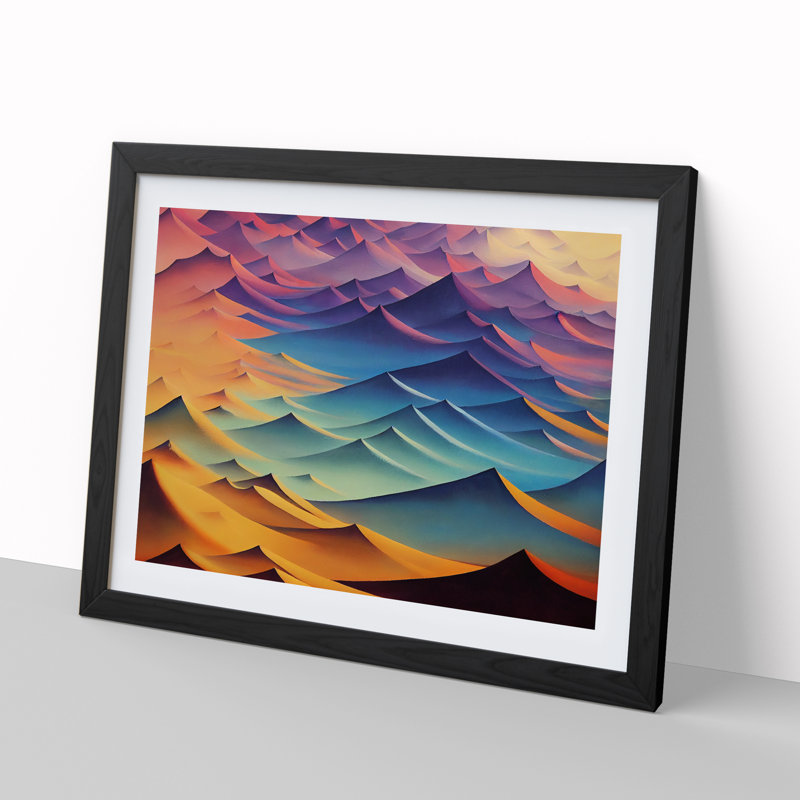 Wild Abstract Mountains - Framed Print, Black Framed, 34cm H x 46cm W x 2cm D