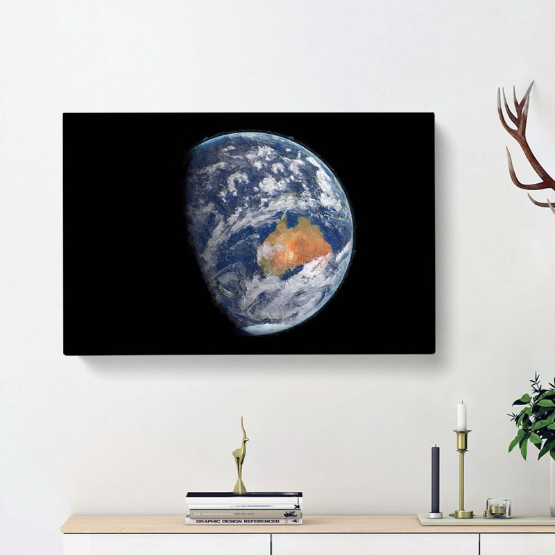 View Of Planet Earth - Wrapped Canvas Painting, 40cm H x 60cm W x 3cm D