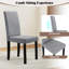  Dining Chair Set of 4 Fabric Upholstered Rubber Wood Legs Side Armless Light Grey-1926976168-1926976214
