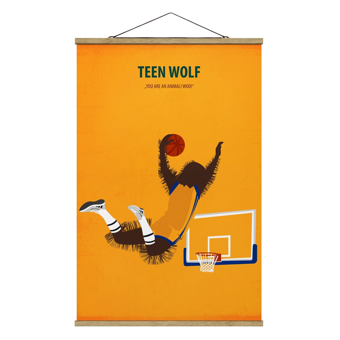 Stoffbild mit Plakatstreifen - Filmplakat Teen Wolf - Hochformat 3:2