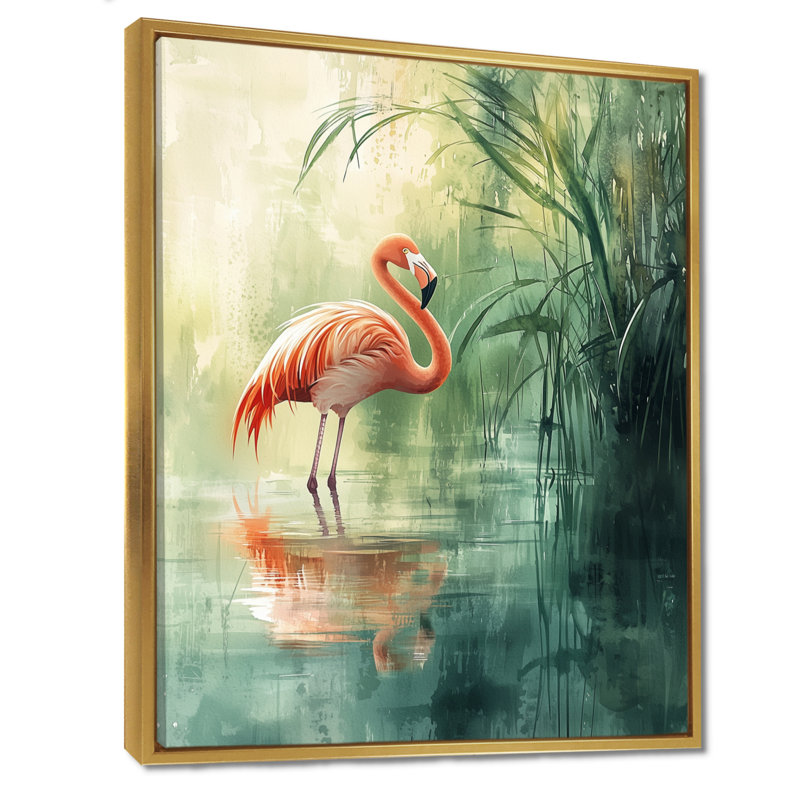 Clemencia - Animals Canvas Art Print, H 32 po x l 16 po, Impression encadrée flottante, Doré