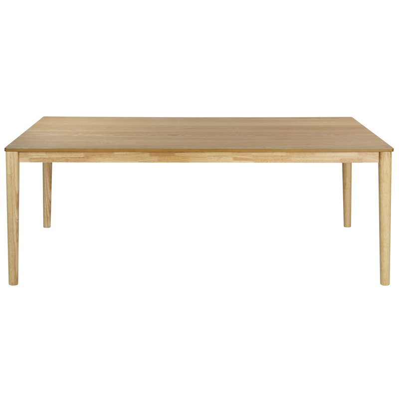 Angelyka Rubberwood Rectangular Dining Table with Wood Base