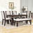 Averielle 6-Piece Kitchen Dining Table Set, Rectangular Table, 4 High-Back Tufted Chairs and 1 Bench-218097524