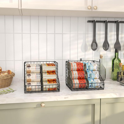 Sheila Stackable Can Organizer For Pantry With 2 Adjustable Dividers, Soda Can Organizer, Can Storage Dispenser Holds Up To 28 Cans