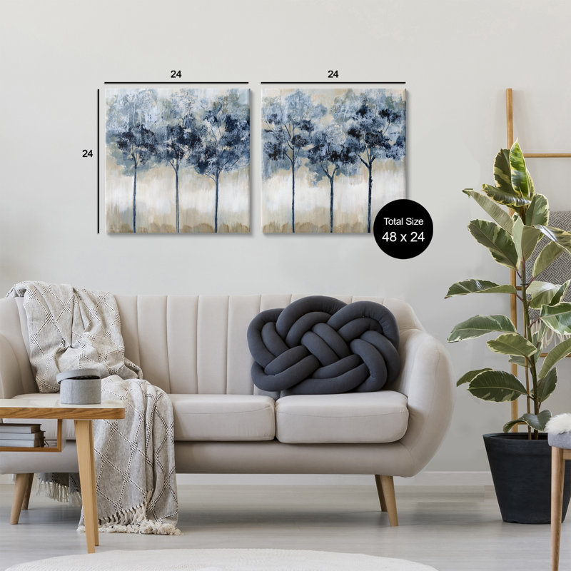 Ensemble de 2 impressions sur toile Dappled Tree Impressions, design par Nan, H 24 po x l 24 po