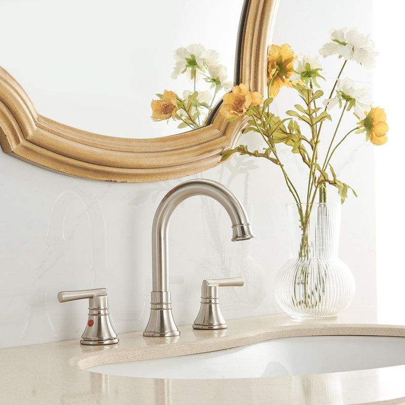 Robinet de salle de bain à large entraxe avec bonde, Chrome