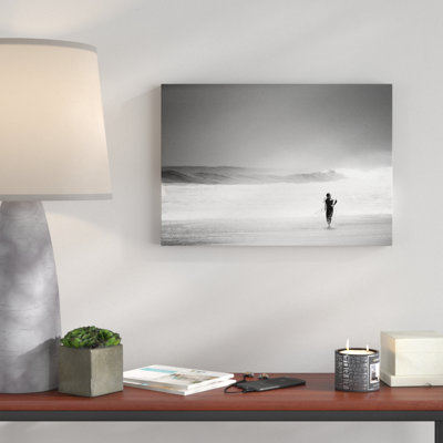Surfer Surfboard Surfing Seascape Photographic - Wrapped Canvas