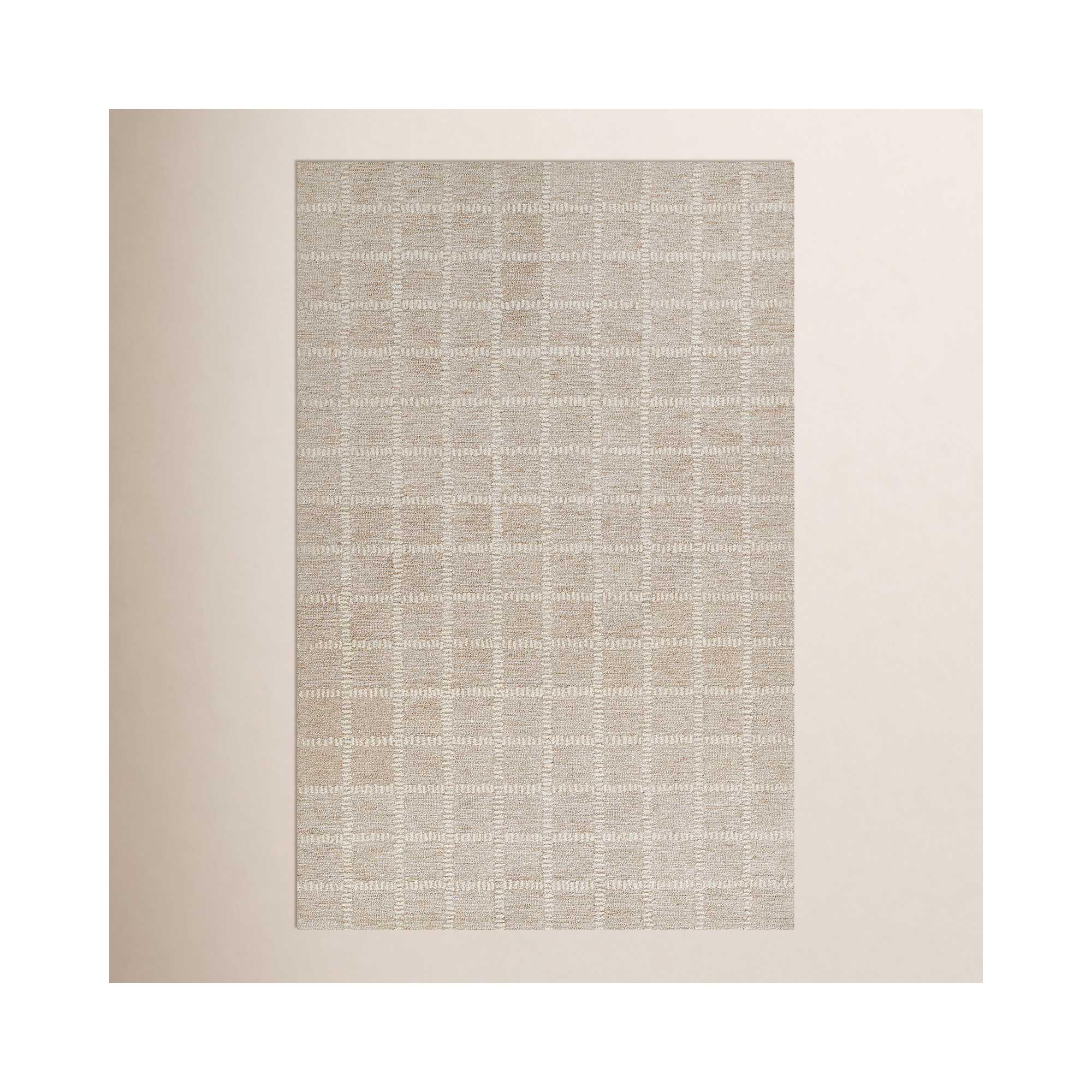 Lanora Hand Tufted Wool Beige Rug, Rectangle 9' x 12'
