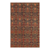 Canvello Antique Hamadan Blue And Brown Rug - 3'11'' X 6'2''