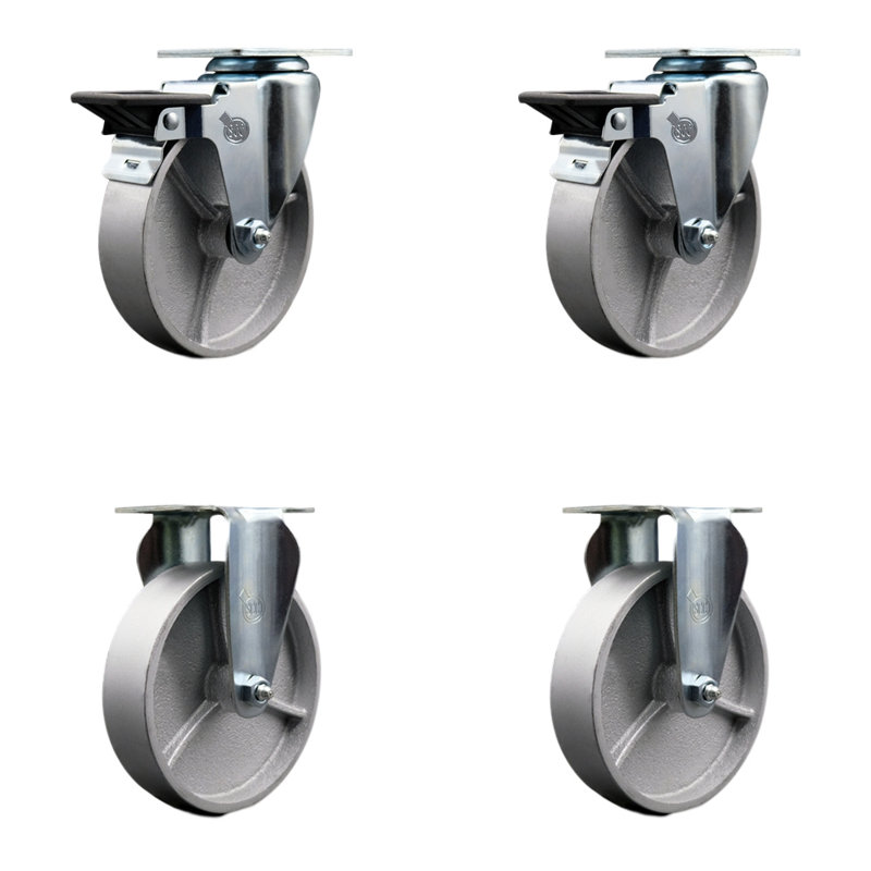 Roulettes semi-pivotantes en acier