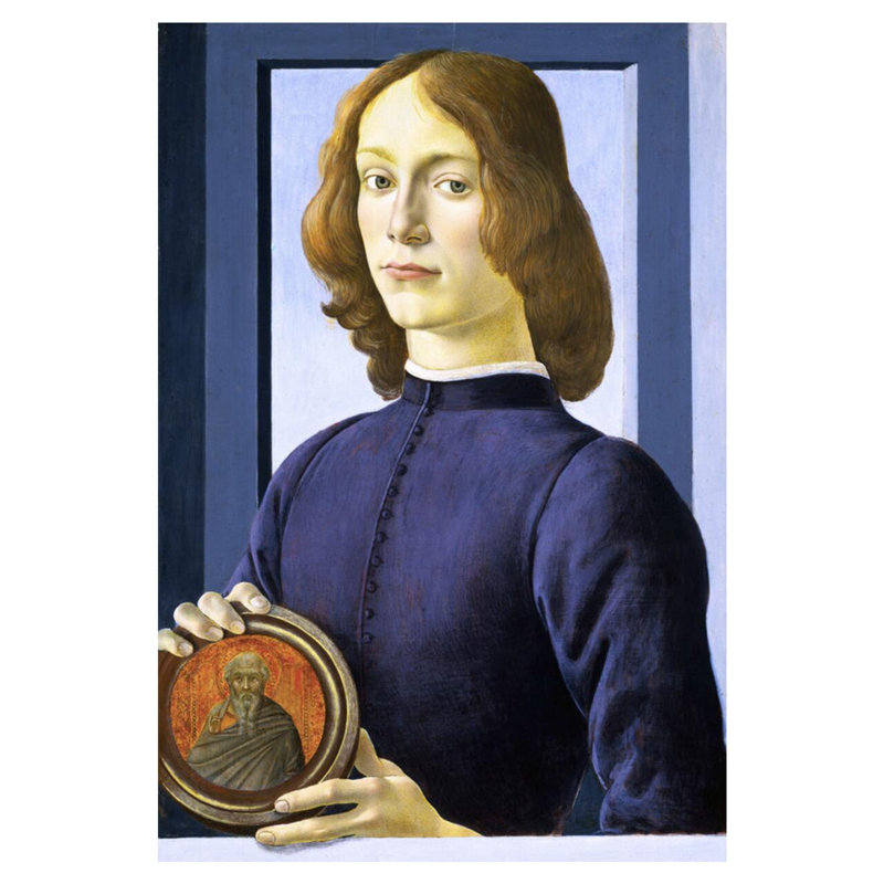 Portrait d'un jeune homme par Sandro Botticelli - Estampe numérique, H 40 po x l 32 po