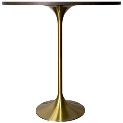  36" Round Bar Height Dining Table with MDF Top and Gold Steel Base