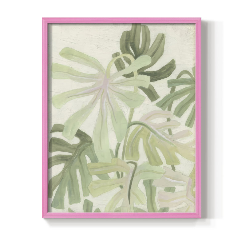 "Palmes entrelacées II", H 21 po x l 17 po, Rose
