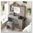 Farmhouse Vanity Desk With Sliding Mirror And Lights, Vanity Set With Glass Top And Charging Station ,Dressing Table With 4 Drawers And 2 Cabinets, Dressing Table With Stool For Bedroom-500948545
