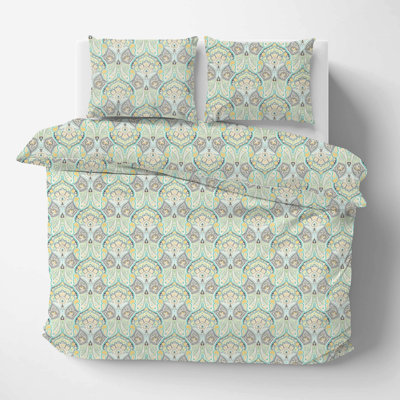 Pointehaven 180 GSM Brushed Cotton Flannel Duvet Sets Full/Queen Henna Paisley
