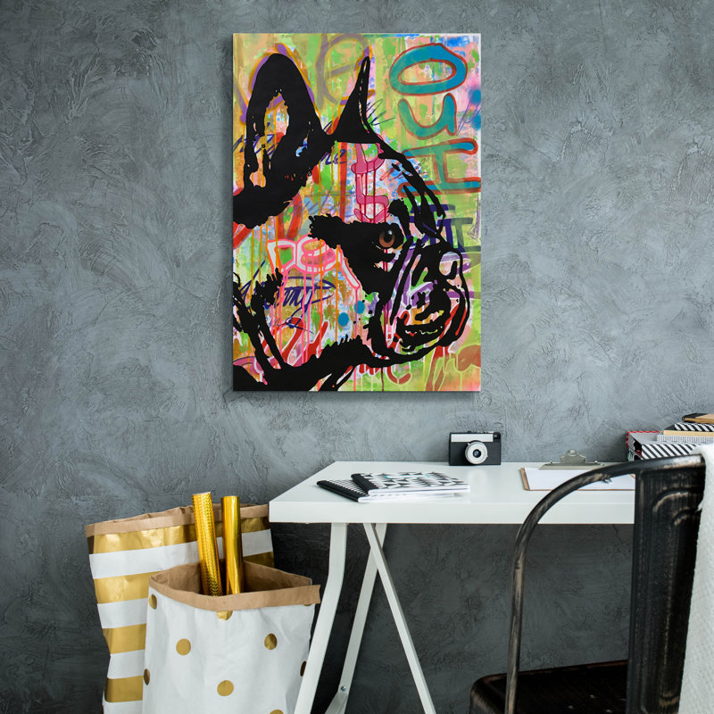 «Indelible Frenchie» par Dean Russo, H 26 po x l 18 po x P 0,75 po