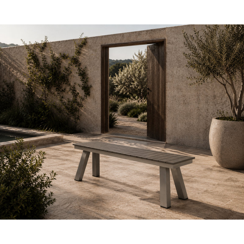 Banc d'extérieur en aluminium Jack, Gris brossé