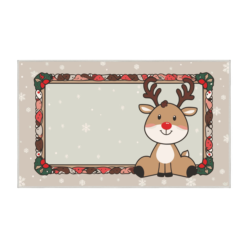 Tapis de Noël hiver lavable Ginza Six, Rectangulaire 2 pi x 3 pi