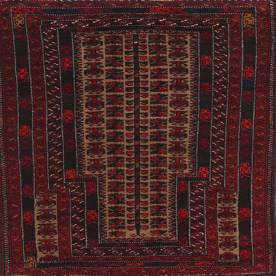 Tapis sud-ouest Mehroon / noir / bleu