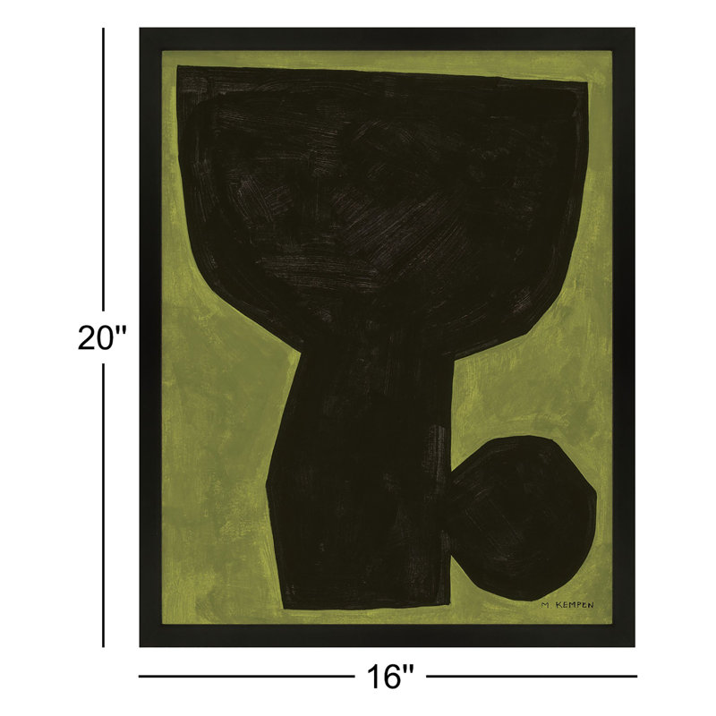 Module On Green 1 Painting by Michael Kempen, 20" H x 16" W x 1.25" D, Black