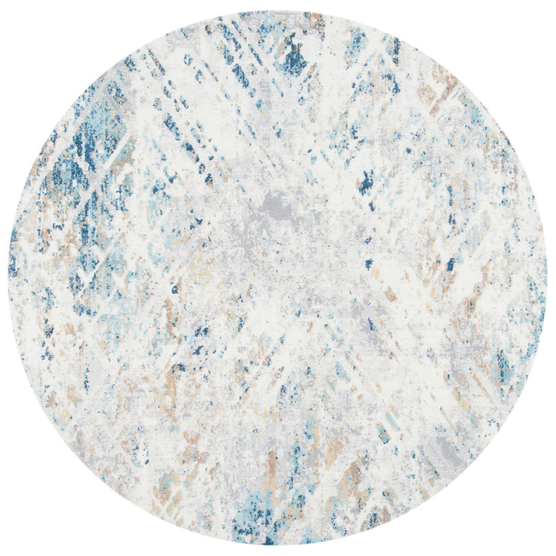 Hussain Performance Abstract Rug, Round 6'7"
