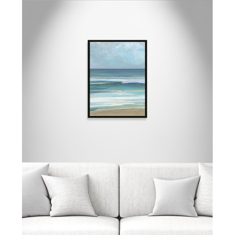 «Gentle Waves I Print» par Sally Swatland, L 19,5 po x H 25,5 po, Flottant espresso