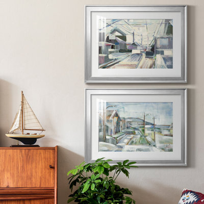 Pointed Out - Matted and Framed Under Acrylic Glass, Set of 2, Large Living Room Wall Art