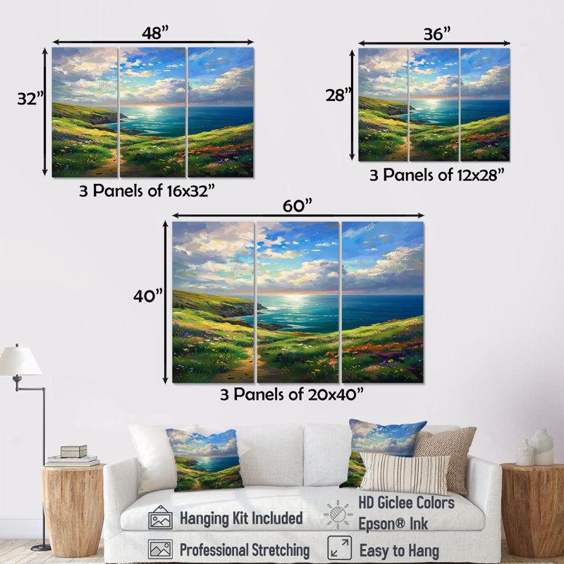 Ensemble de salon Amleto - River Mountain Wall Art, Toile tendue, H 32 po x l 48 po x P 1 po
