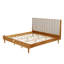 Lit en bois avec tête de lit tapissier, lit plateforme avec cadre de lit renforcé
