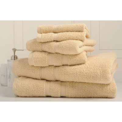 6 Piece Zero Twist Standard Cotton Towel Set