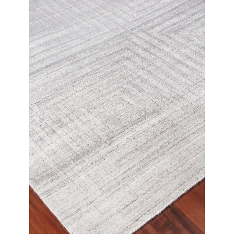 Castelli Geometric Area Rug in Light Silver, Ivory/Gray, Rectangle 12' x 15'