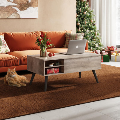 Lift Top Coffee Table With Storage For Living Room,Small Hidden Compartment And Adjustable Shelf,Mid Century Modern -  George Oliver, E56E7809B7CF46FD877D0E8F0B8BED15