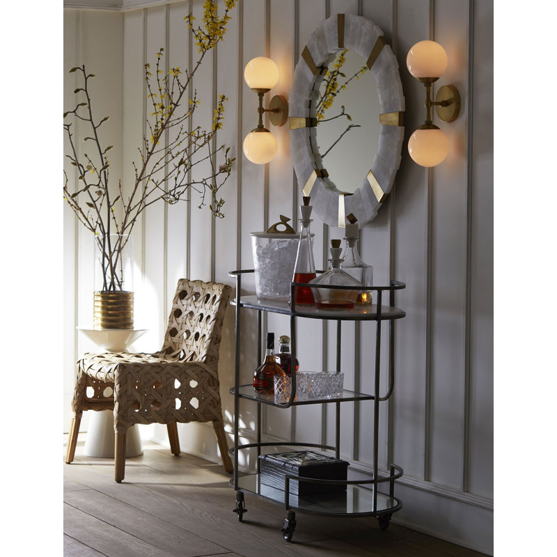 Polaris 2 - Light Armed Sconce, Antique Brass, White