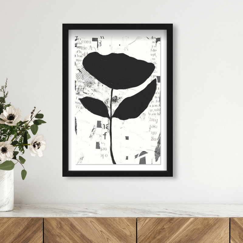 Single Tulip Print by Oliver Gal, 17.5"H x 25.5"W, Black Shadowbox