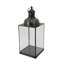 Laila Lantern, Black Metal, Glass Panels, Square Base, 20 Inch Tall-125136655