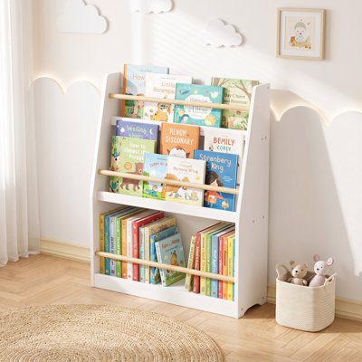 Étagère à livres à 3 niveaux, support à livres pour enfants, aide à organiser les chambres, les salles de jeux et les salles de classe