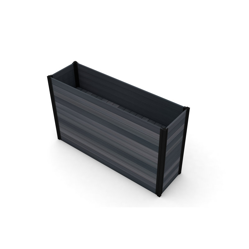 Mezza Parklette Planter, 32.25" H x 59" W x 16.13" D, Charcoal