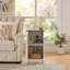 Meuble bas moderne de style milieu du siècle, 68,5 cm de hauteur, console de rangement pour serviettes rétro avec portes et étagère réglables - Noyer-1049216592