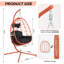 Fauteuil suspendu suspendu en osier avec support et coussin lavable pour patio-130042454-130042457