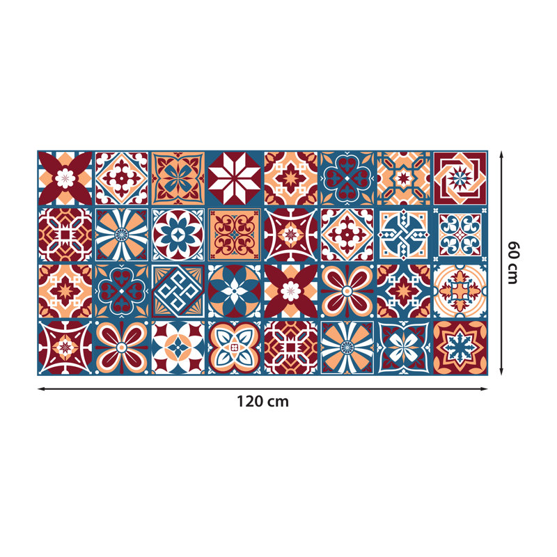 Walsh 120x60 cm Mosaic Tile in Blue/Red