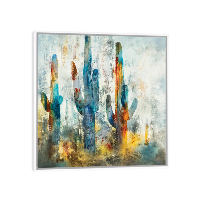 «Saguaro Forest» encadré par Scott Brems, H 26 po x l 26 po x P 1,5 po, Toile encadrée flottée blanche, Non