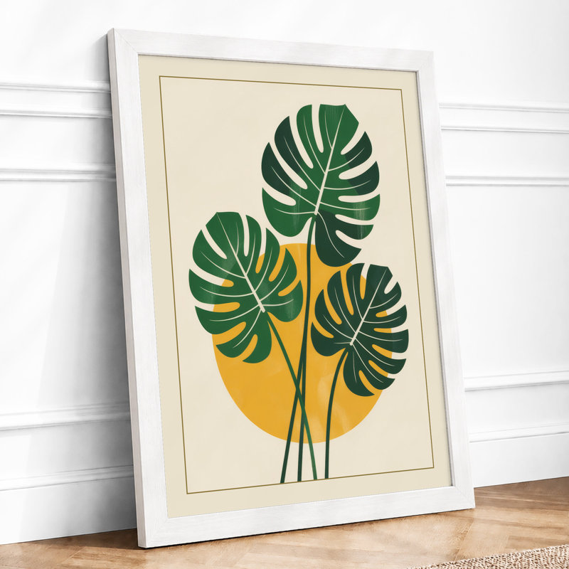 Monstera Trio Botanical - Print, A1 - 84.1 x 59.4 cm, White