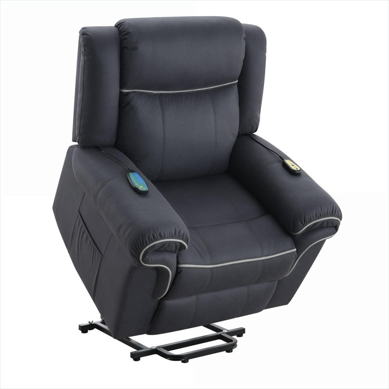 Fauteuil inclinable électrique avec chauffage et massage, Bleu très foncé