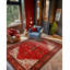 Tapis rouge / beige en coton à imprimé machine Guria-1864751696